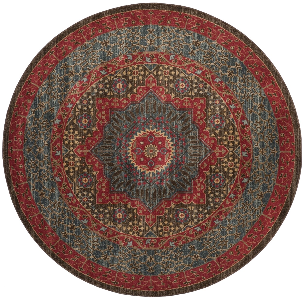 SAFAVIEH Mahal Collection MAH620C Navy / Red Rug