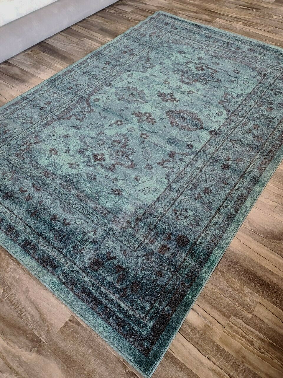 7×10 (6’7″ x 9’8″) Subtle Traditional Teal Blue Brown Area Rug **FREE SHIPPING**