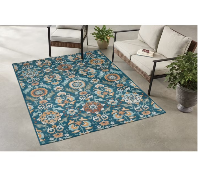 5×7 Ft Multi Medallion Outdoor Area Rug Patio Deck Garden Weather Resistant