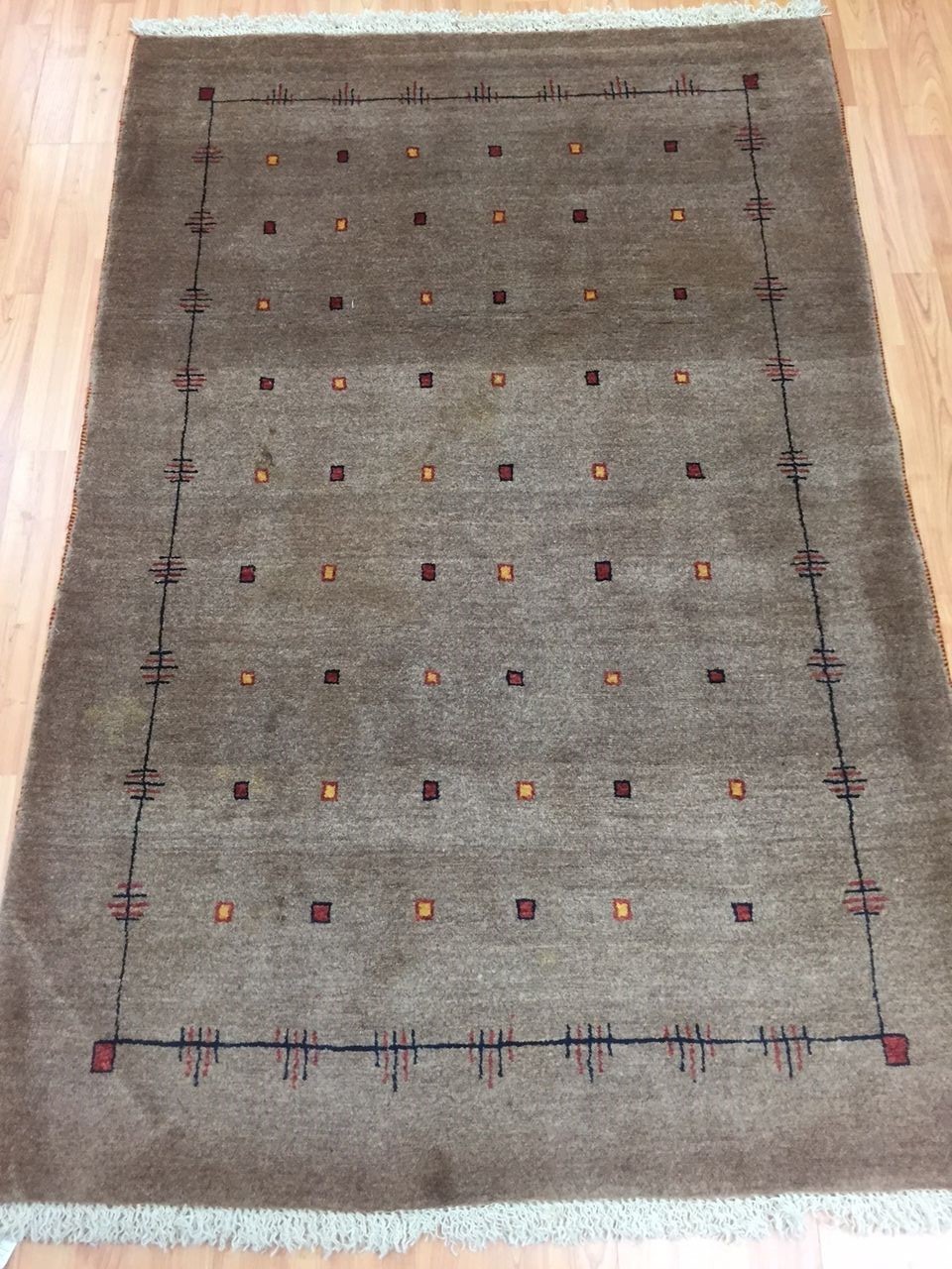 3’3″ x 5’1″ New Indian Tribal Oriental Rug – Hand Made – 100% Wool – Veg Dye
