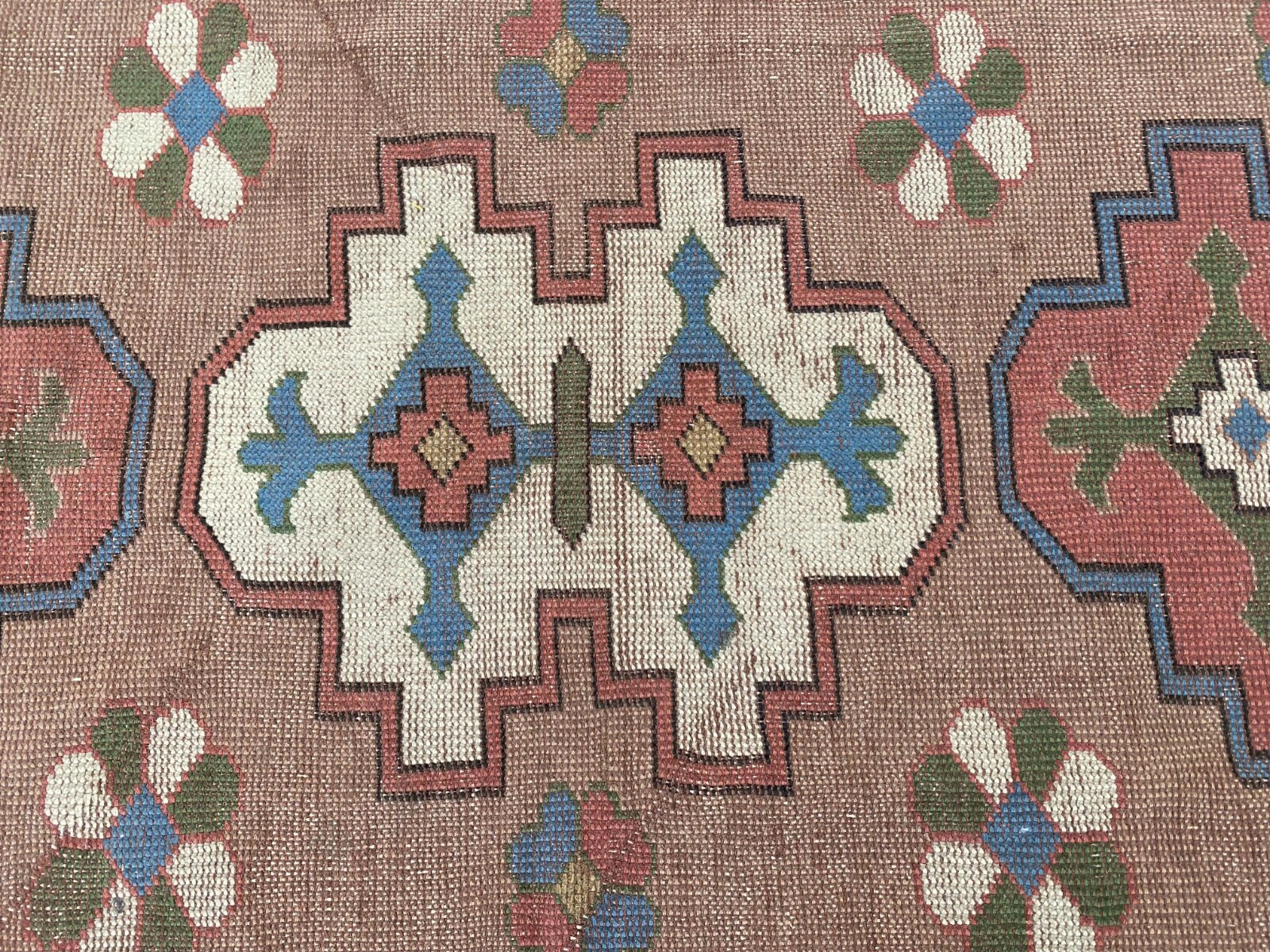 Turkish Kurdish Vintage Rug | 4.3 x 6.5 ft | Handwoven Anatolian Tribal Geometri