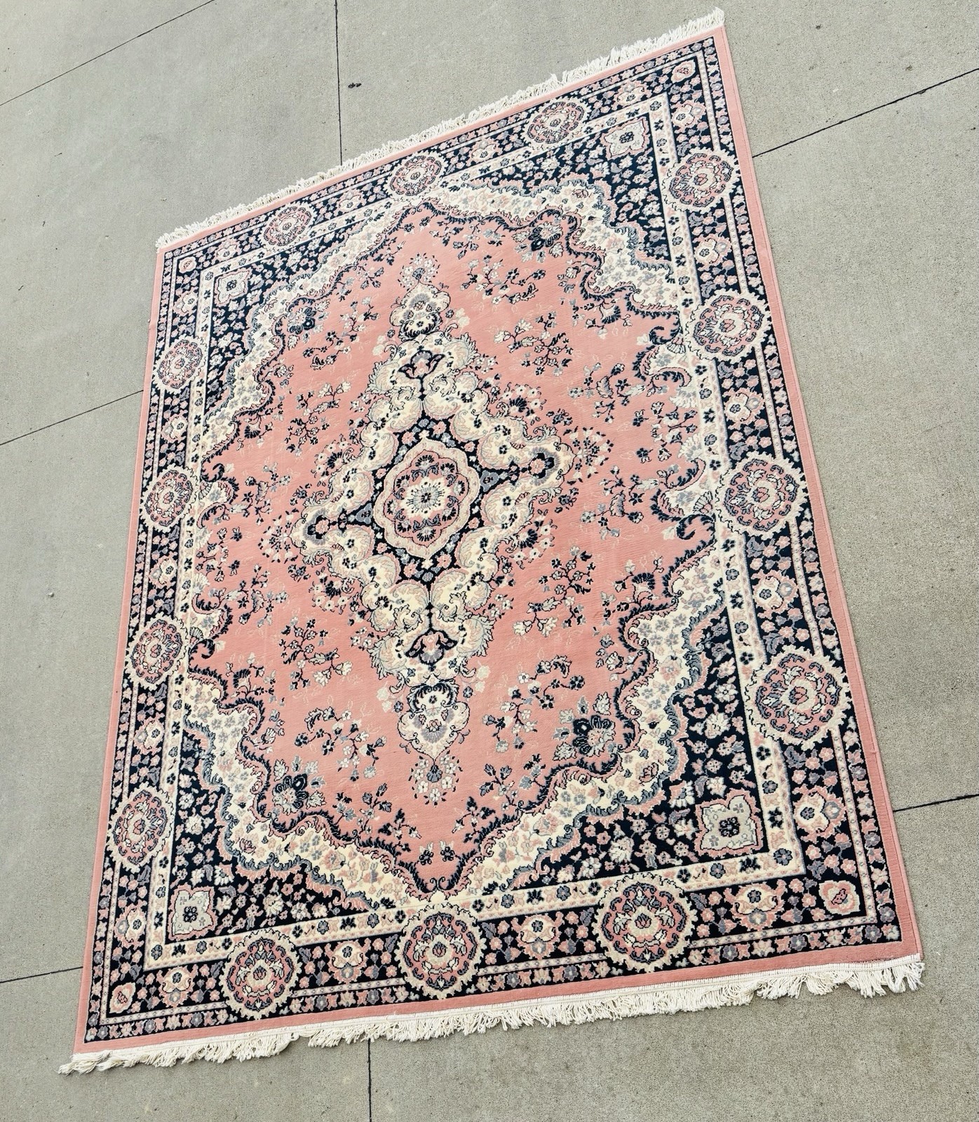 Wool Rug 720 Multicolor Kirman Rose 8×11’6”ft Oriental Rug Machine Woven in USA