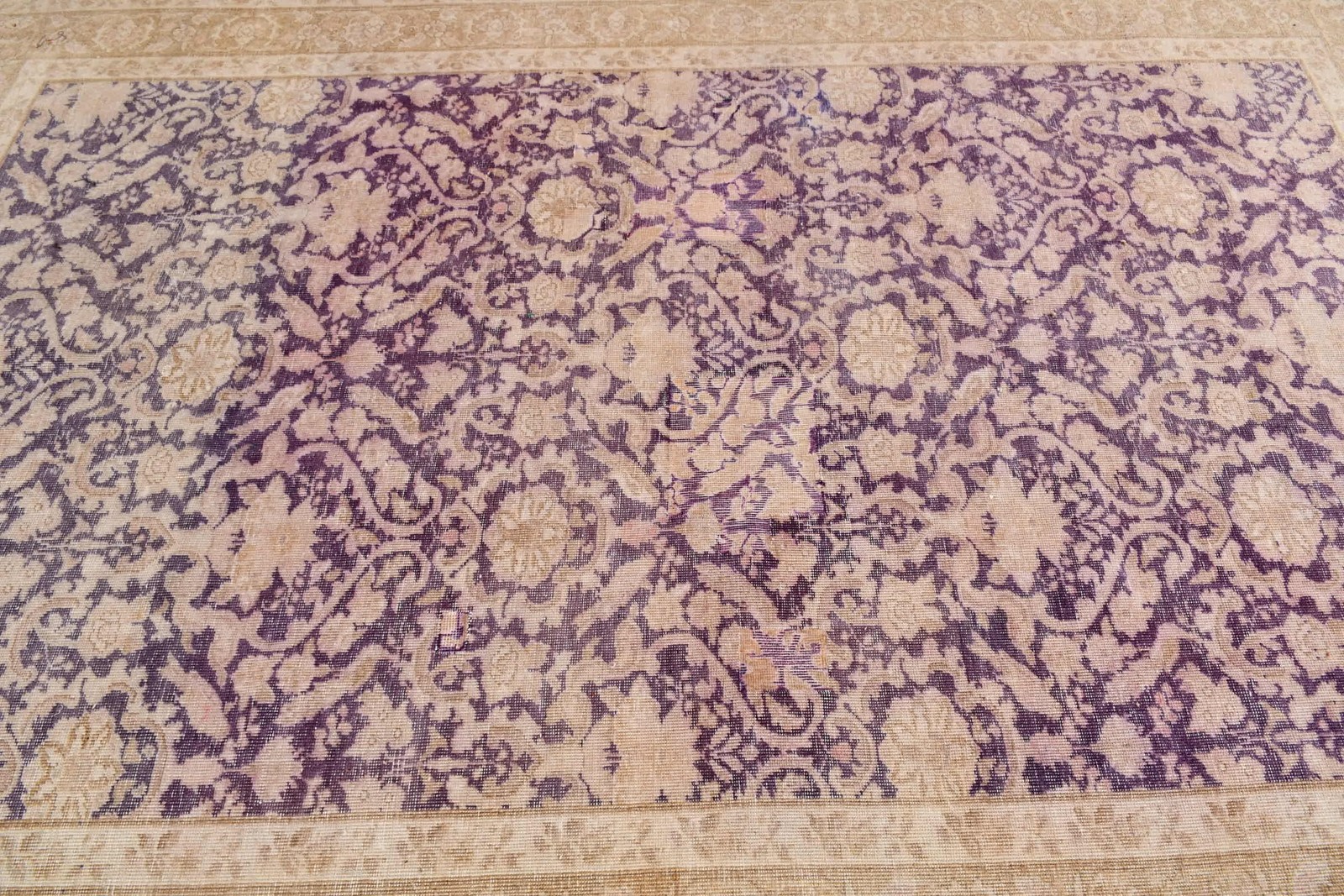 Vintage Turkish Rug 6,6×9,6 ft (202×292 cm), Purple Wool Rug