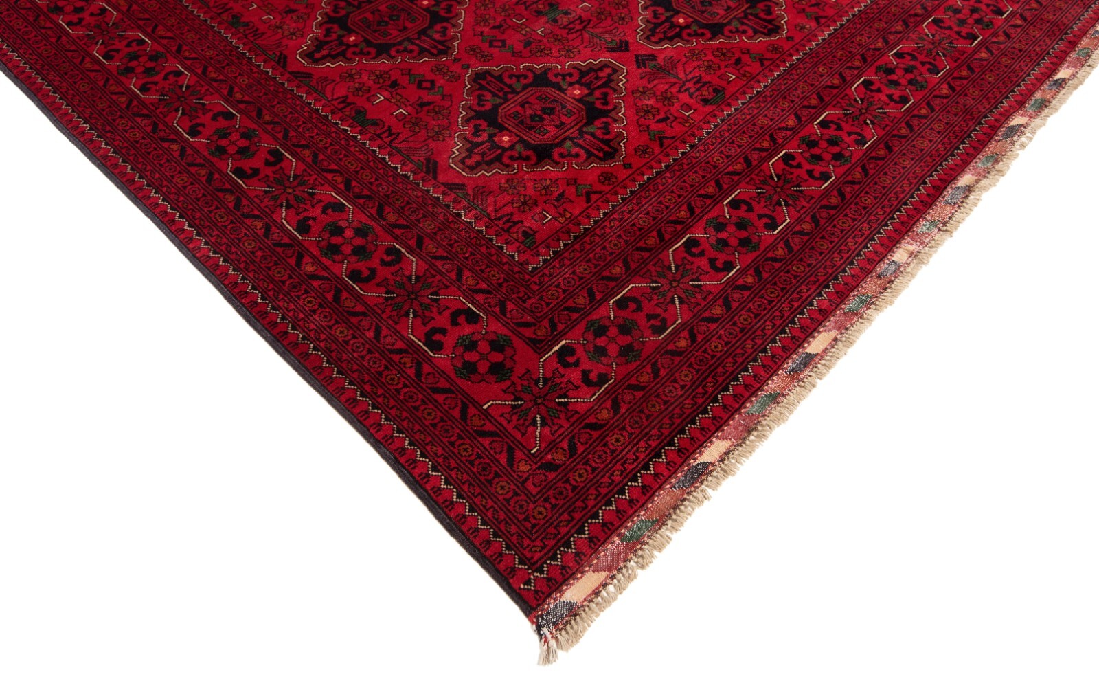 Afghan 114 3/16×77 5/8 in Handwoven Oriental Rug Top Condition Oriental Carpet