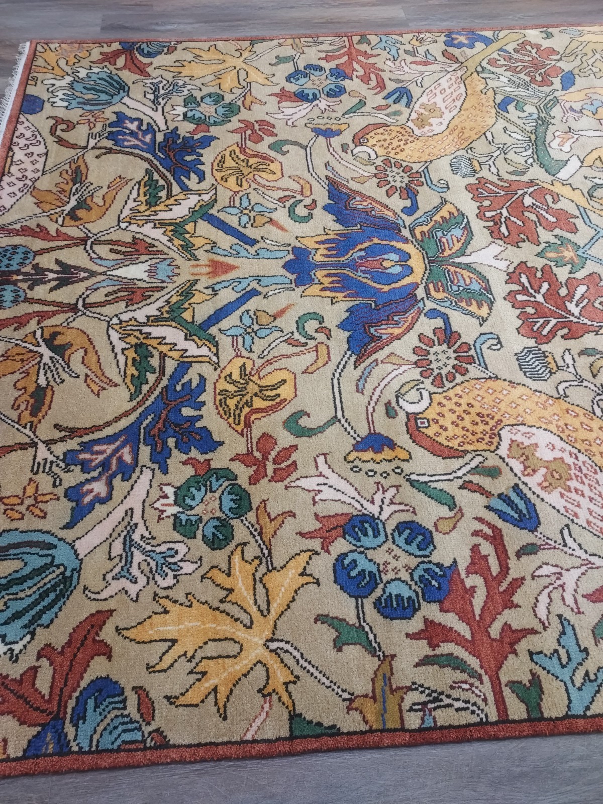 Bohemian Oushak Turkish Rug,(Tree Of life ) Bird Design Hand Made Rug 8×10 Ft