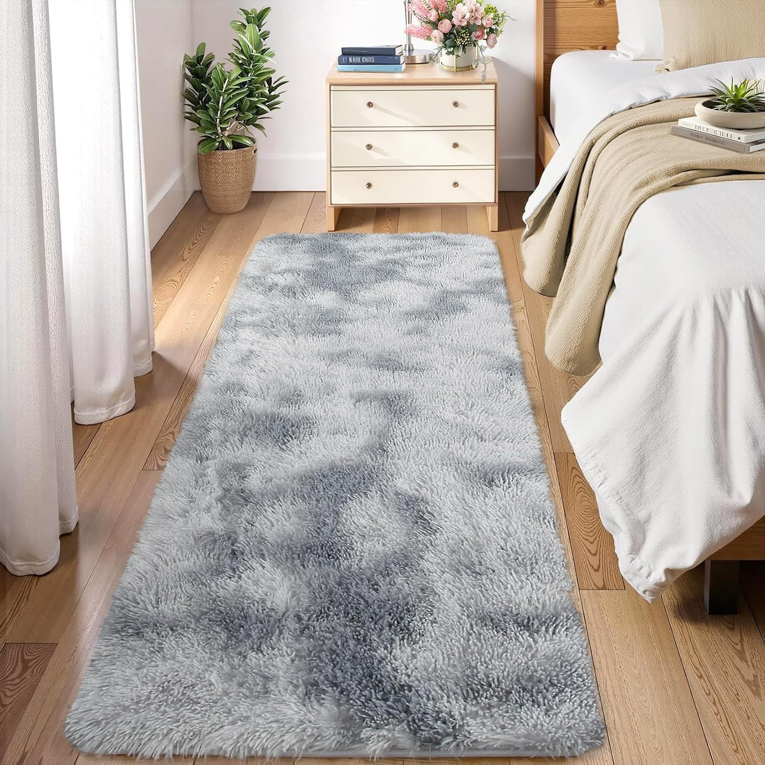 Fluffy Runner Rugs 2 X 8Ft for Bedroom Living Room Soft Shag Rug 2X8 Feet, Plush