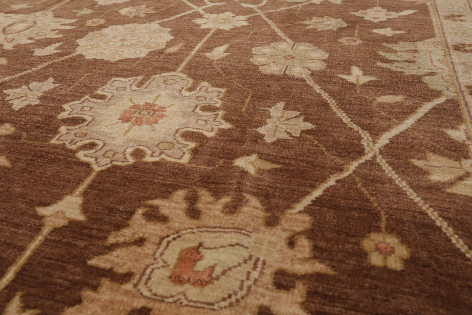 Hand Knotted 100% Wool Traditional Peshawar Oriental Area Rug Brown 8’10″x12’2″