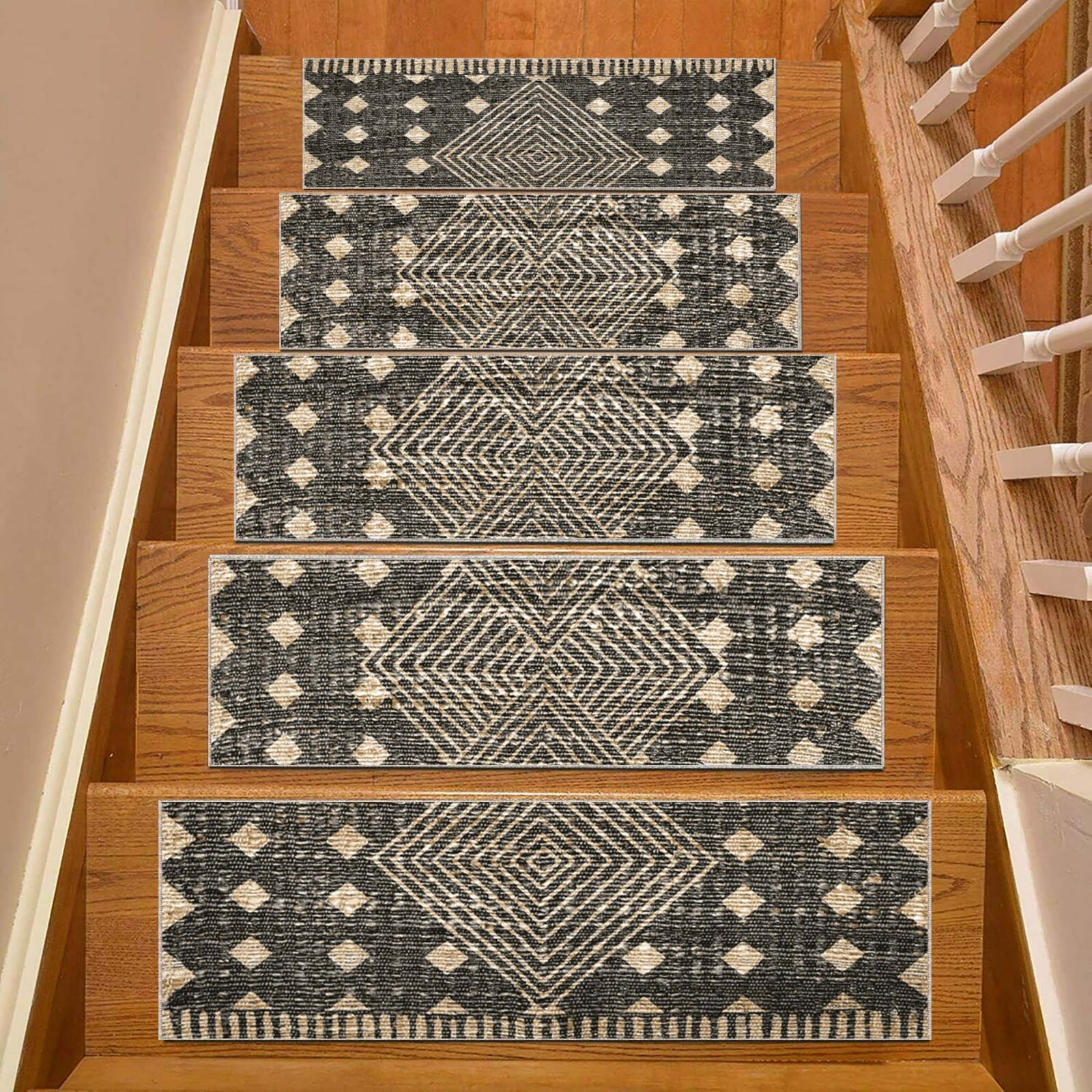 Special Design Stair Rug, Border Pattern Rug, Modern Stair Rug, Stair Treads Rug