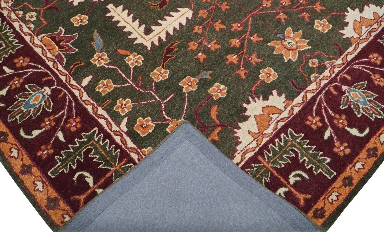 New Design 100% Wool Rug| Hand Tufted Pottery Barn Farley Dark Green Area Rug