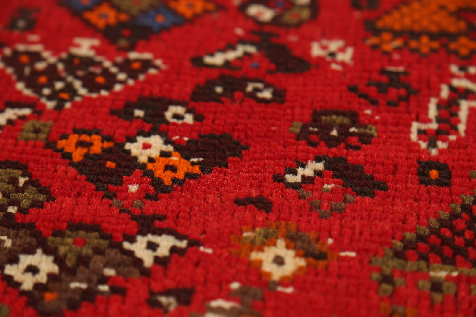 Tribal Geometric Traditional Hand-knotted Red Wool Area Rug Nomadic Carpet 6×8