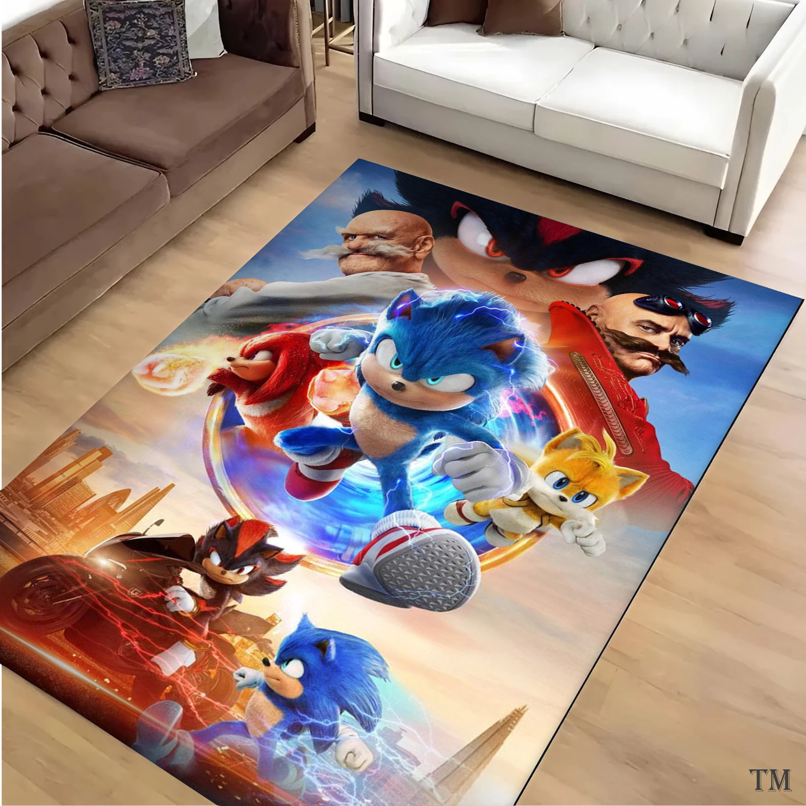 Sonic the Hedgehog Area Rug – Sonic vs Shadow Gamer Room Decor