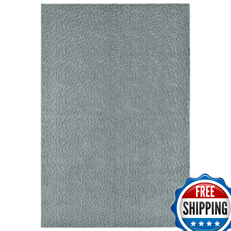 Garland Rug Ivy 6 Ft. X 9 Ft. Area Rug Sea Foam Floral Solid Color Area Rug –
