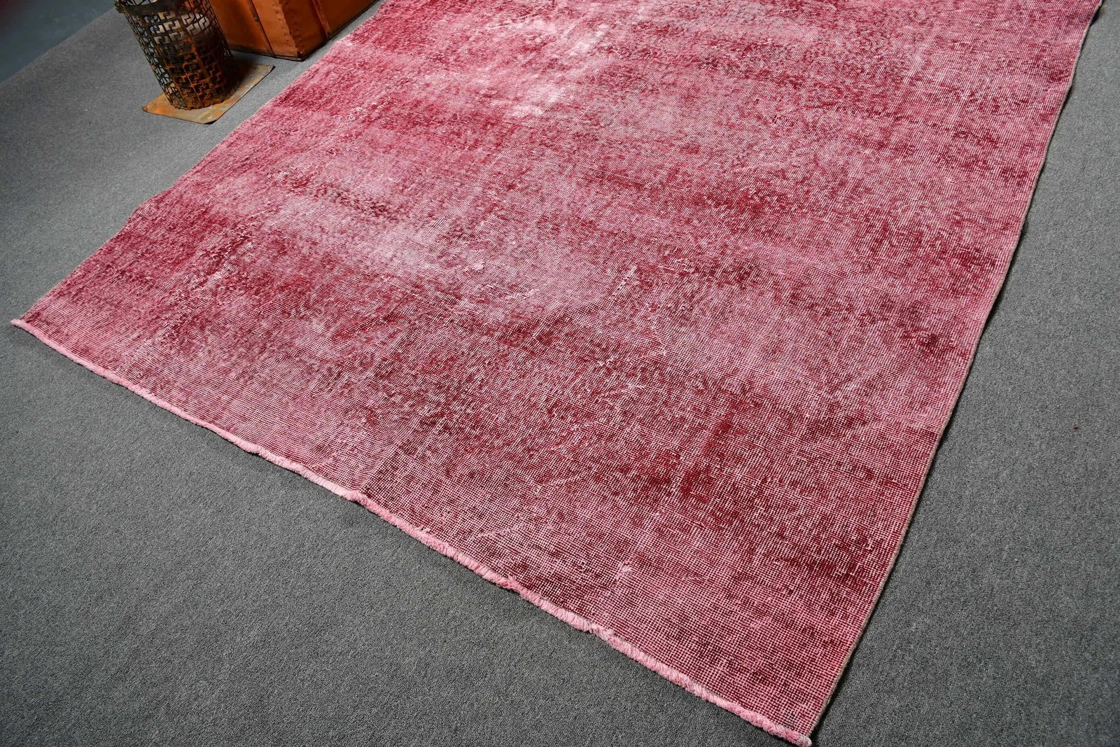 Vintage Turkish Rug 6,3×9,5 ft (193×290 cm), Red Bordered Wool Rug