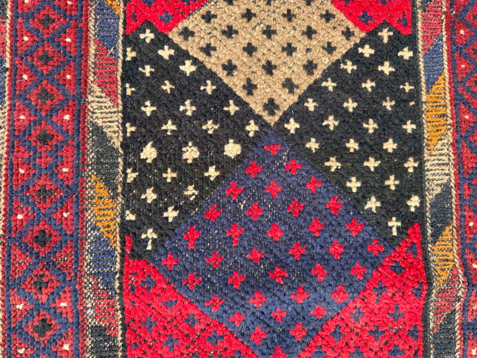 2 x 8’7 Ft Bold Mishwani Tribal Runner Rug- Vintage Afghan Geometric Wool Carpet