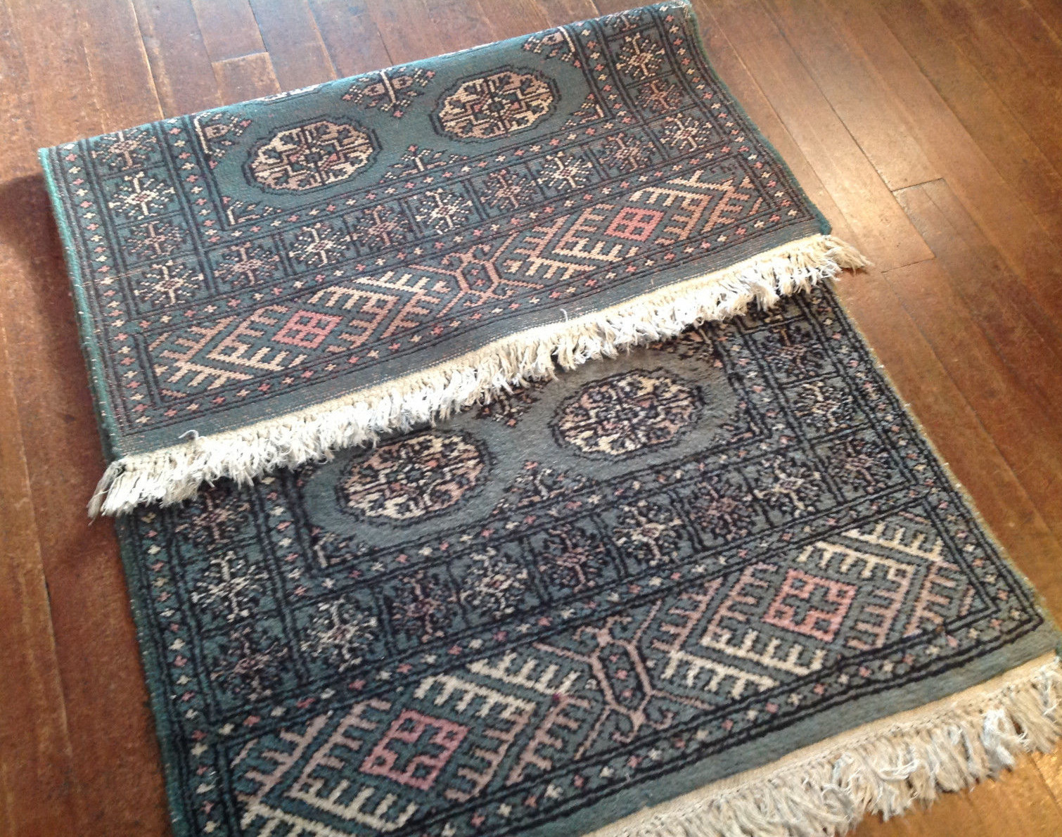 Handmade 3×5 Rug Wool Foyer Size Green Rose Gray Black Ivory
