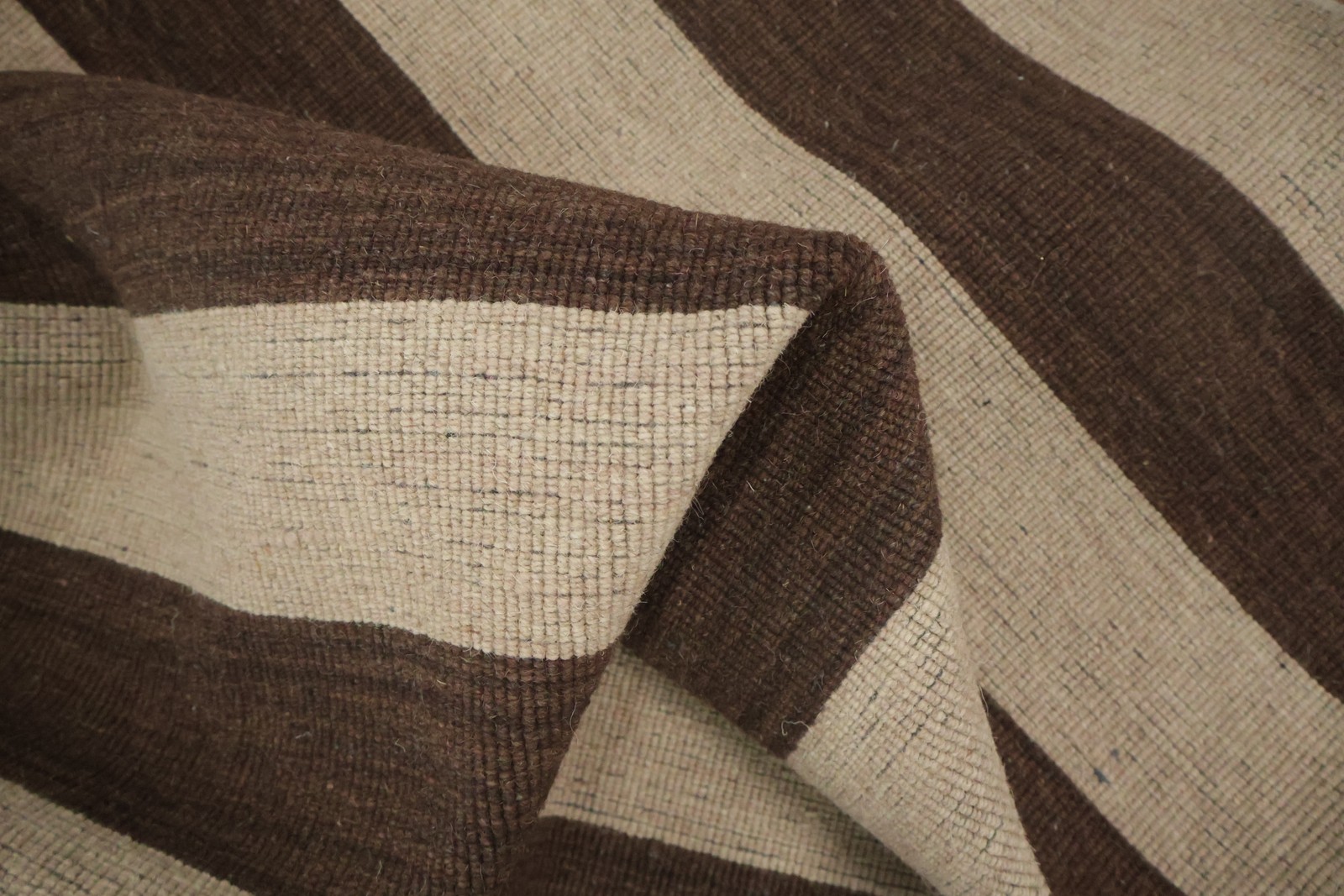 Sophisticated Brown/ Ivory Striped Area Rug Hand-knotted Wool for Any Space 6×8