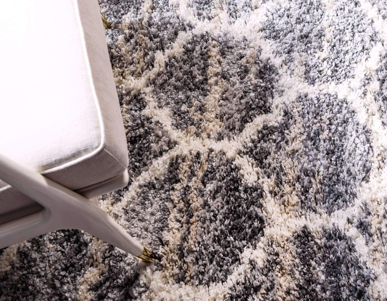 Unique Loom Hygge Shag Collection Area Rug – 2 2 X 6 1 Runner Gray/ Beige