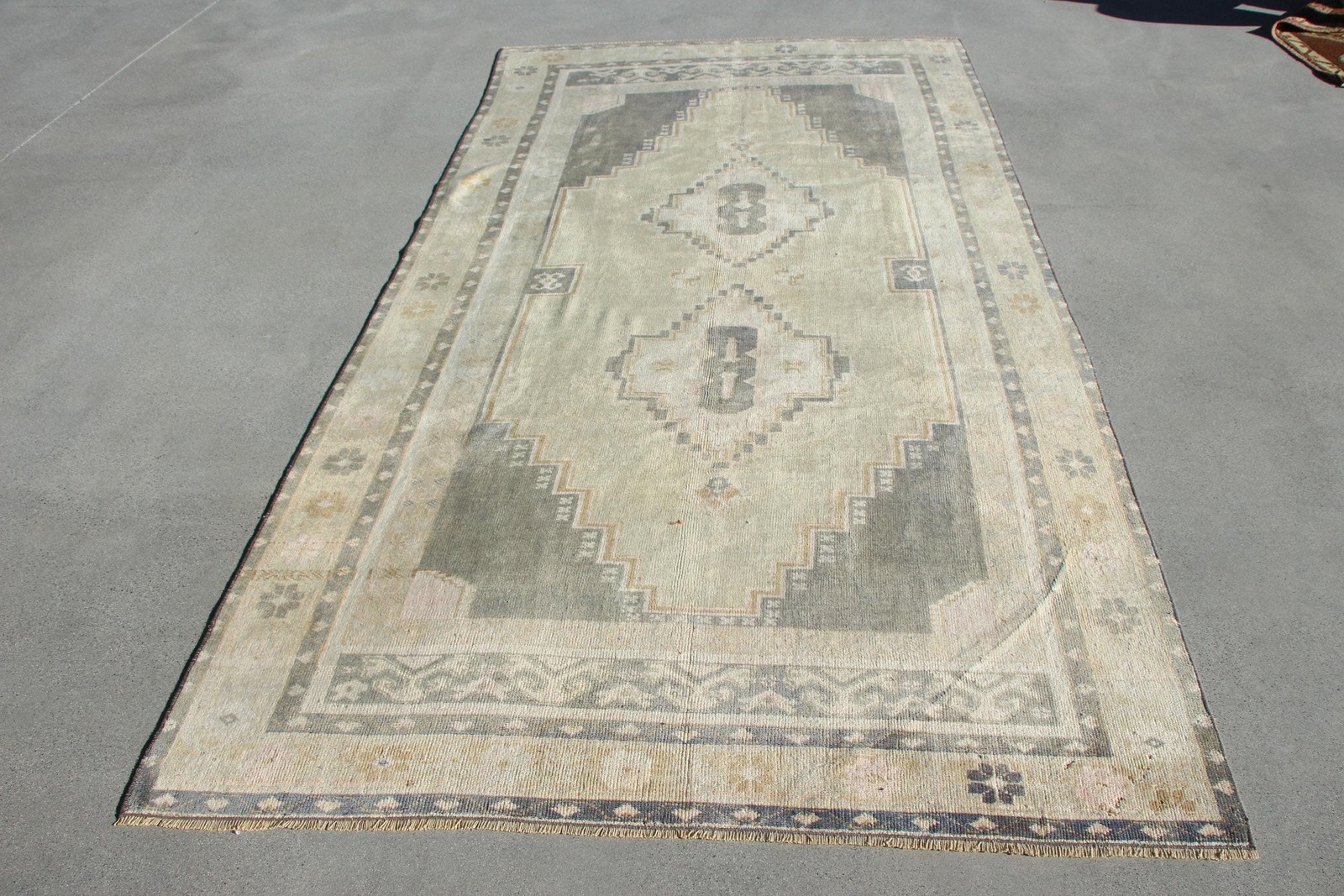 5,1×9,4 ft Rug, Large Turkish Rug, Gray Abstract Rug