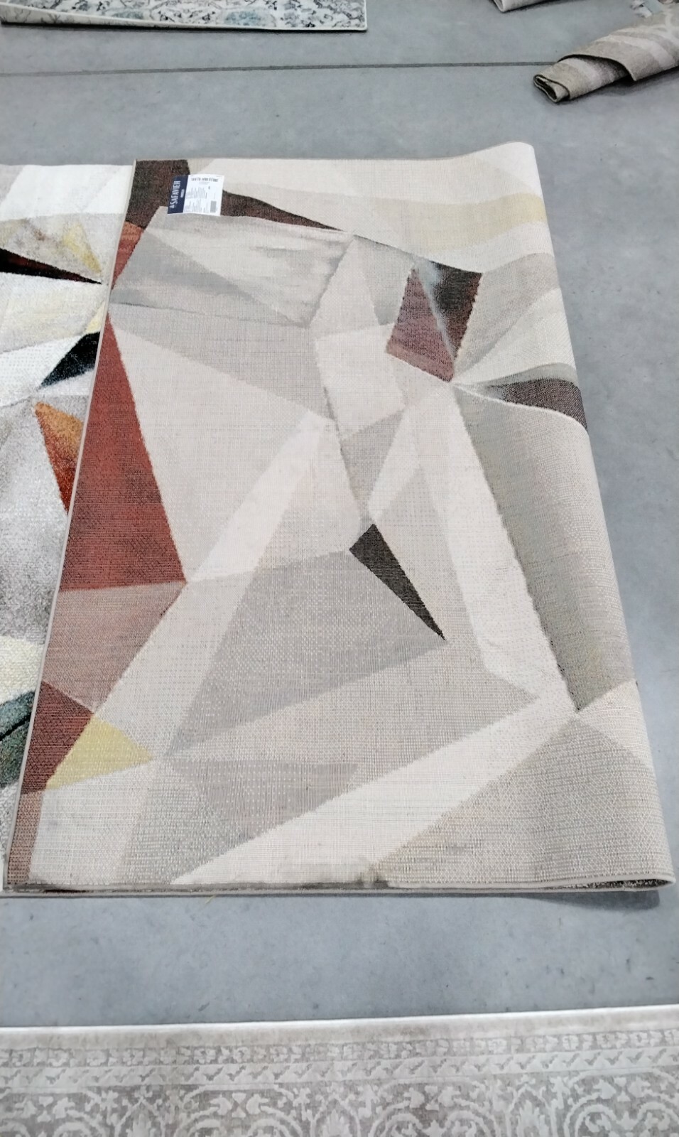 GREY / ORANGE 6′-7″ X 9′ Pulled Threads Rug, Reduced Price 1172713132 PRL6940F-6