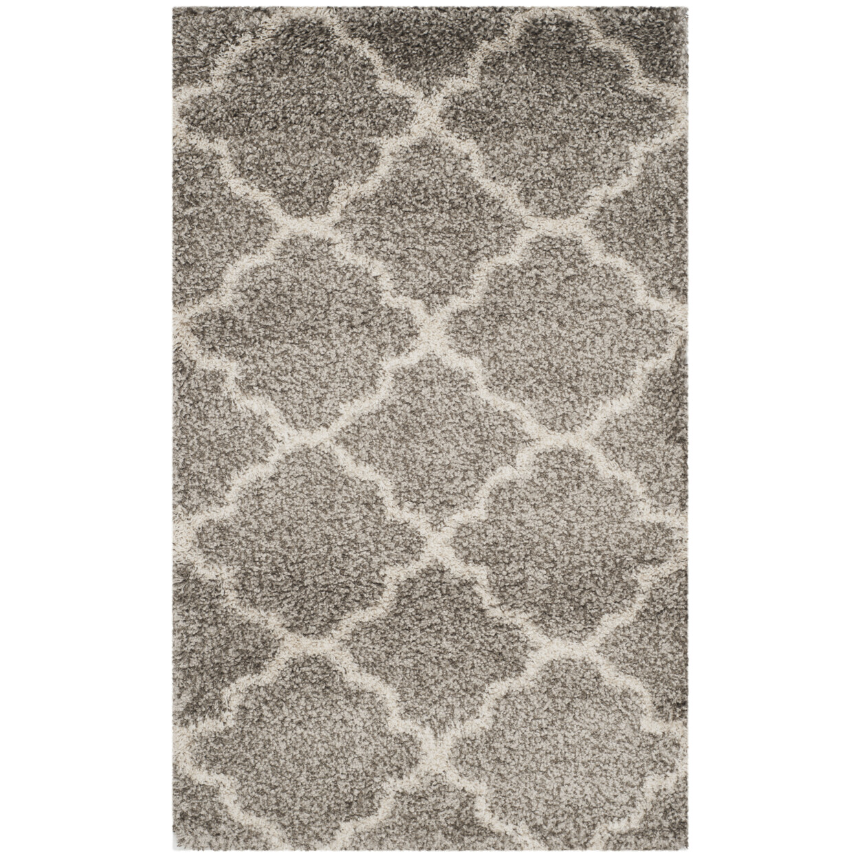 SAFAVIEH Hudson Shag Collection SGH282B Grey / Ivory Rug