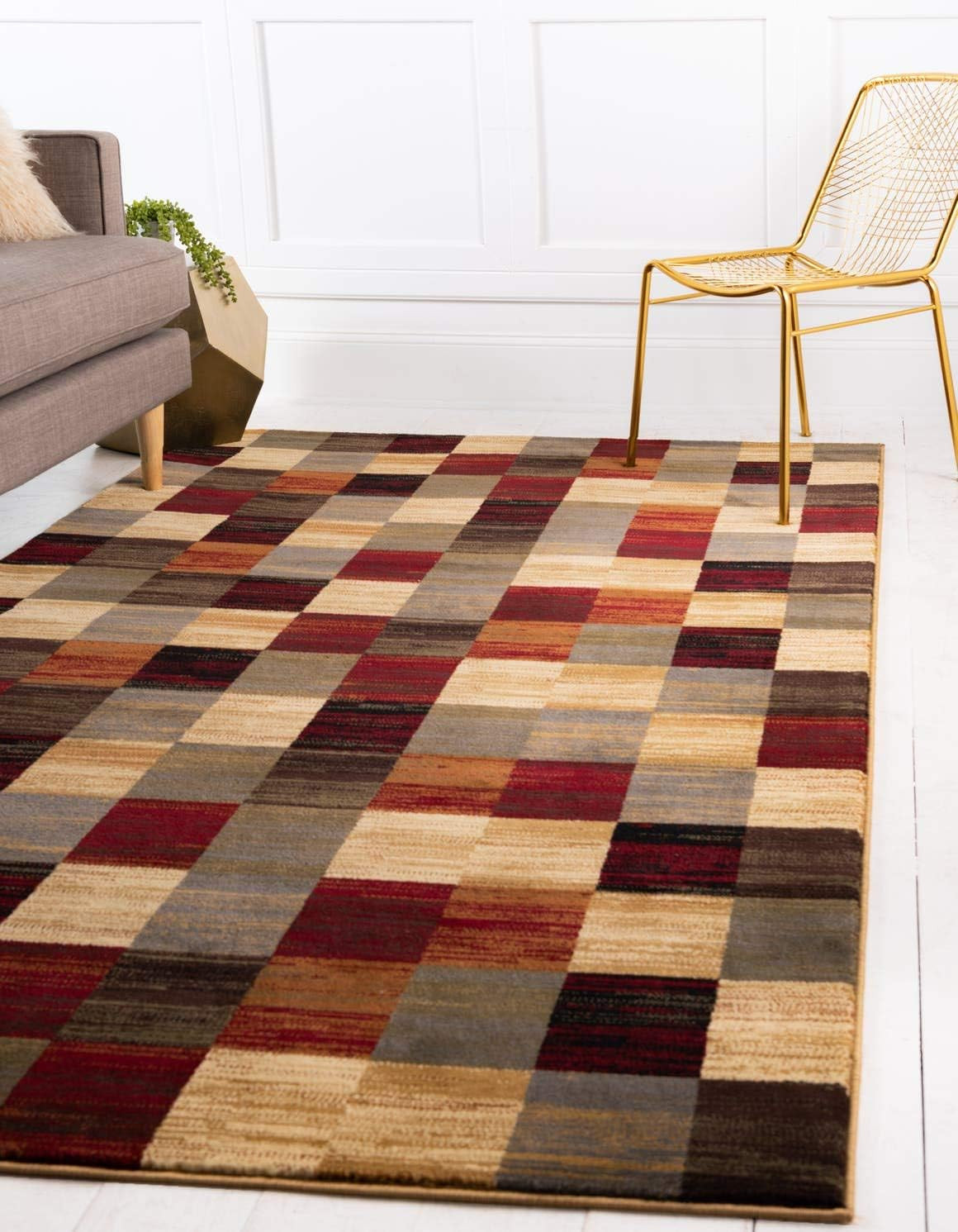 Gava Barista Collection 5’3″ x 8′ Multi/Brown Rectangle Area Rug