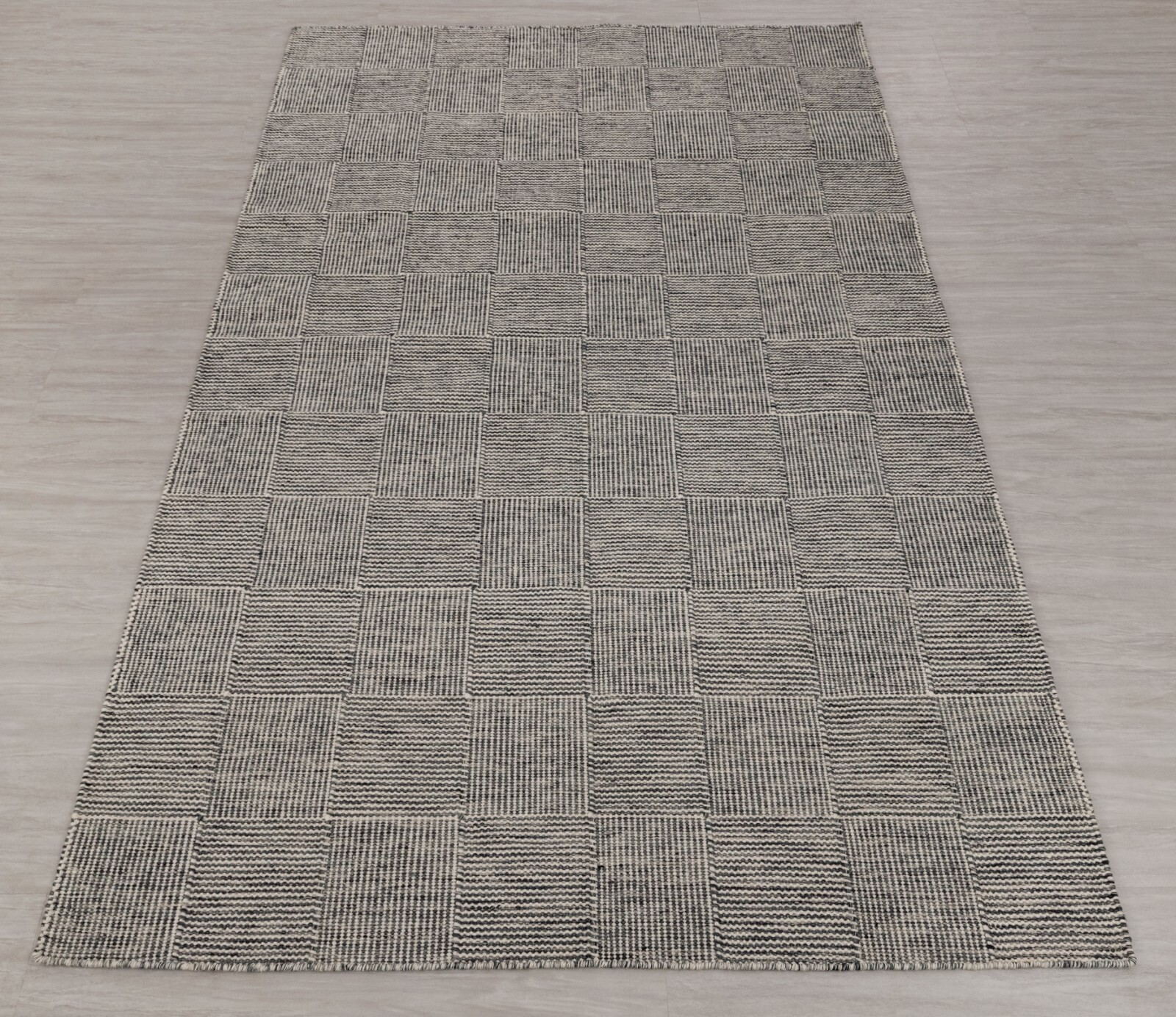 Bluish Grey Wool Hand Woven Flatweave Kilim Modern Boho Customize Rug