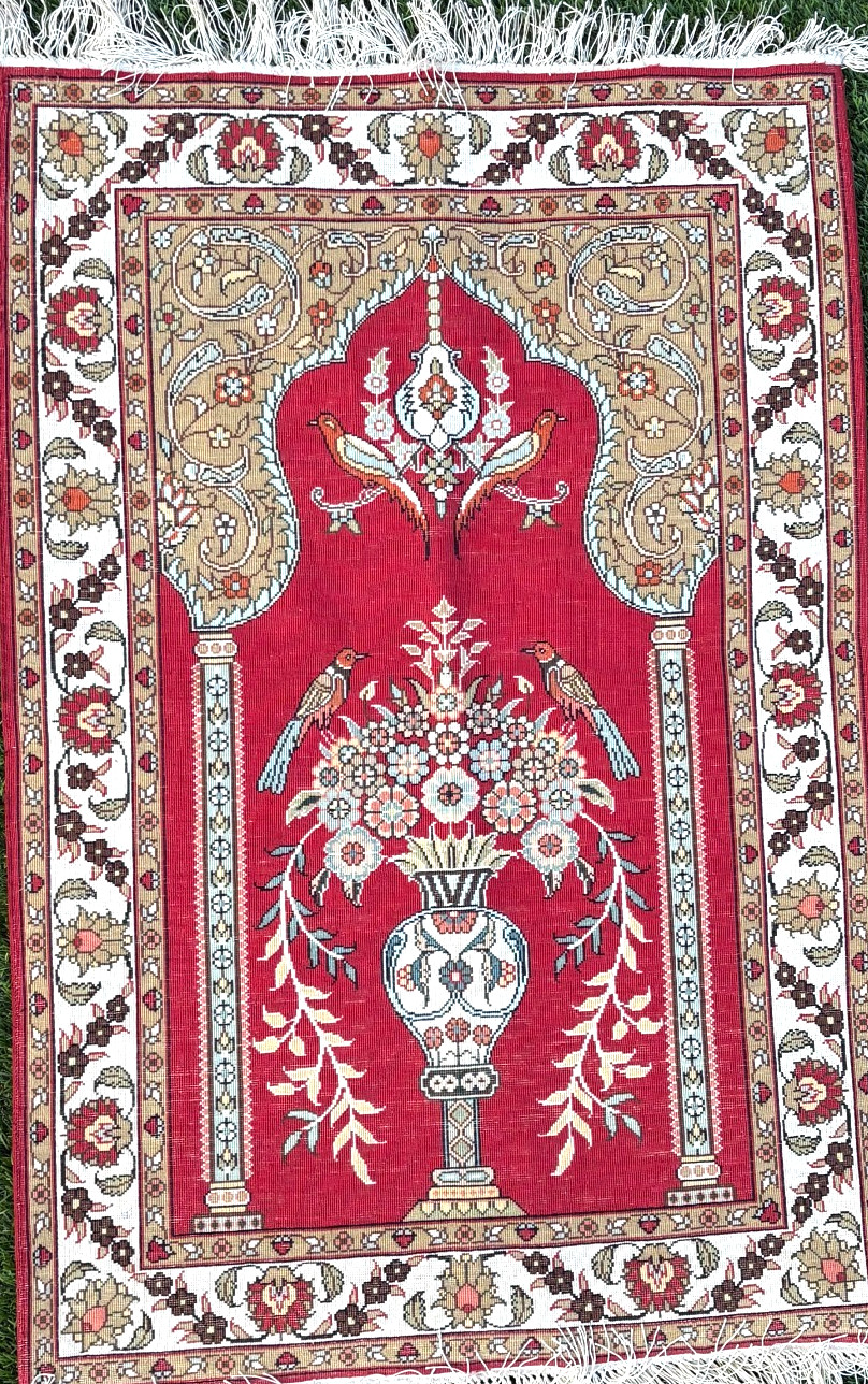 Handmade Silk on Silk Carpet 3 Million Knots Fine Hand 81×54 cm