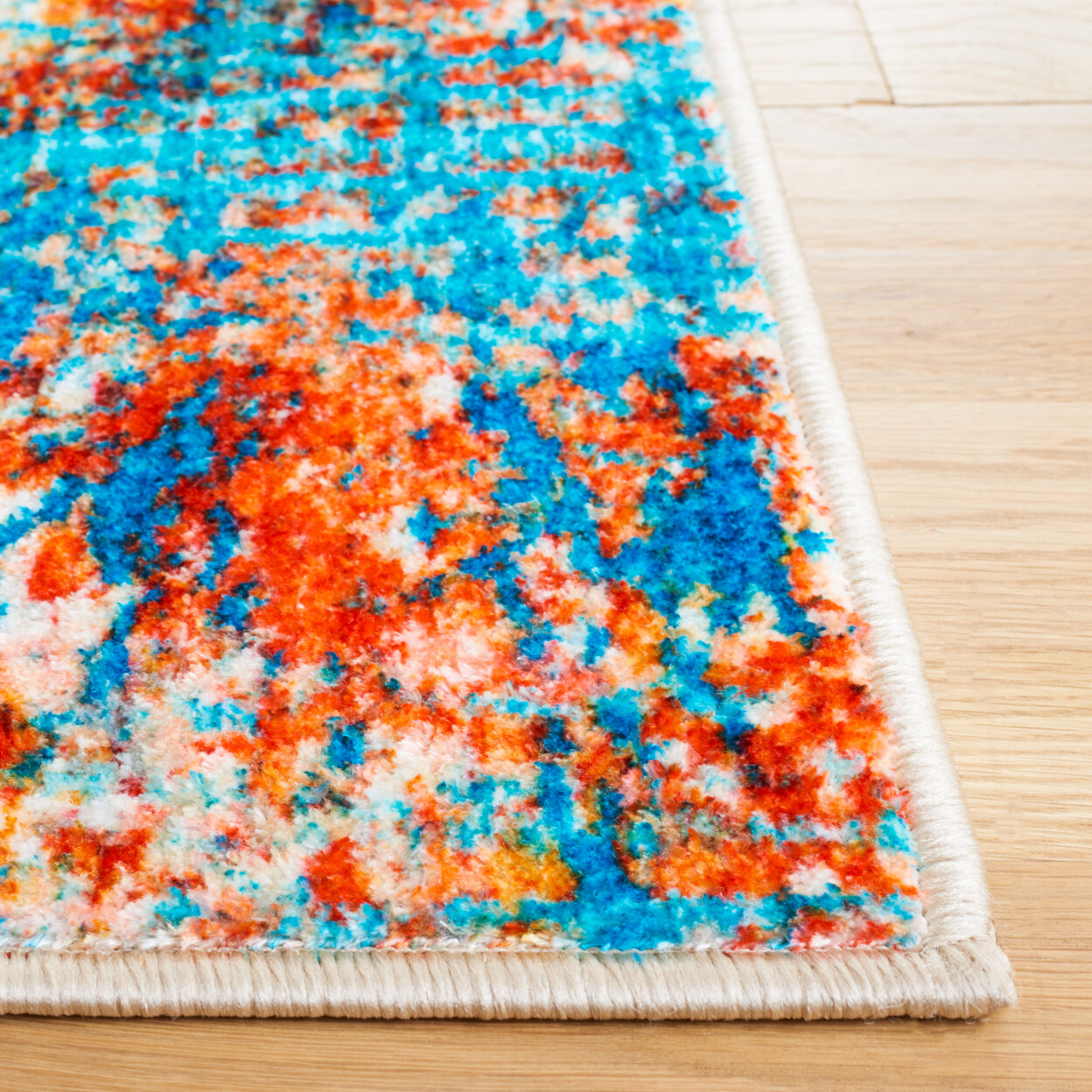SAFAVIEH Bahia BAH164J Machine Washable Lt Blue / Red Rug