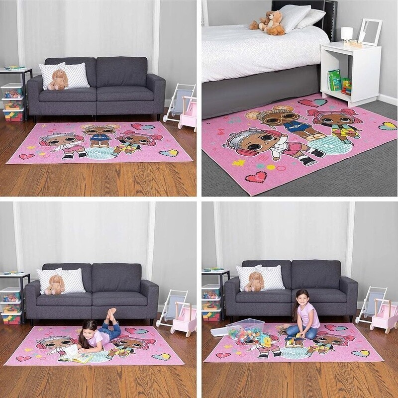 LOL Surprise Non Slip Kids Area Rug Soft Durable Playroom Bedroom Accessory New