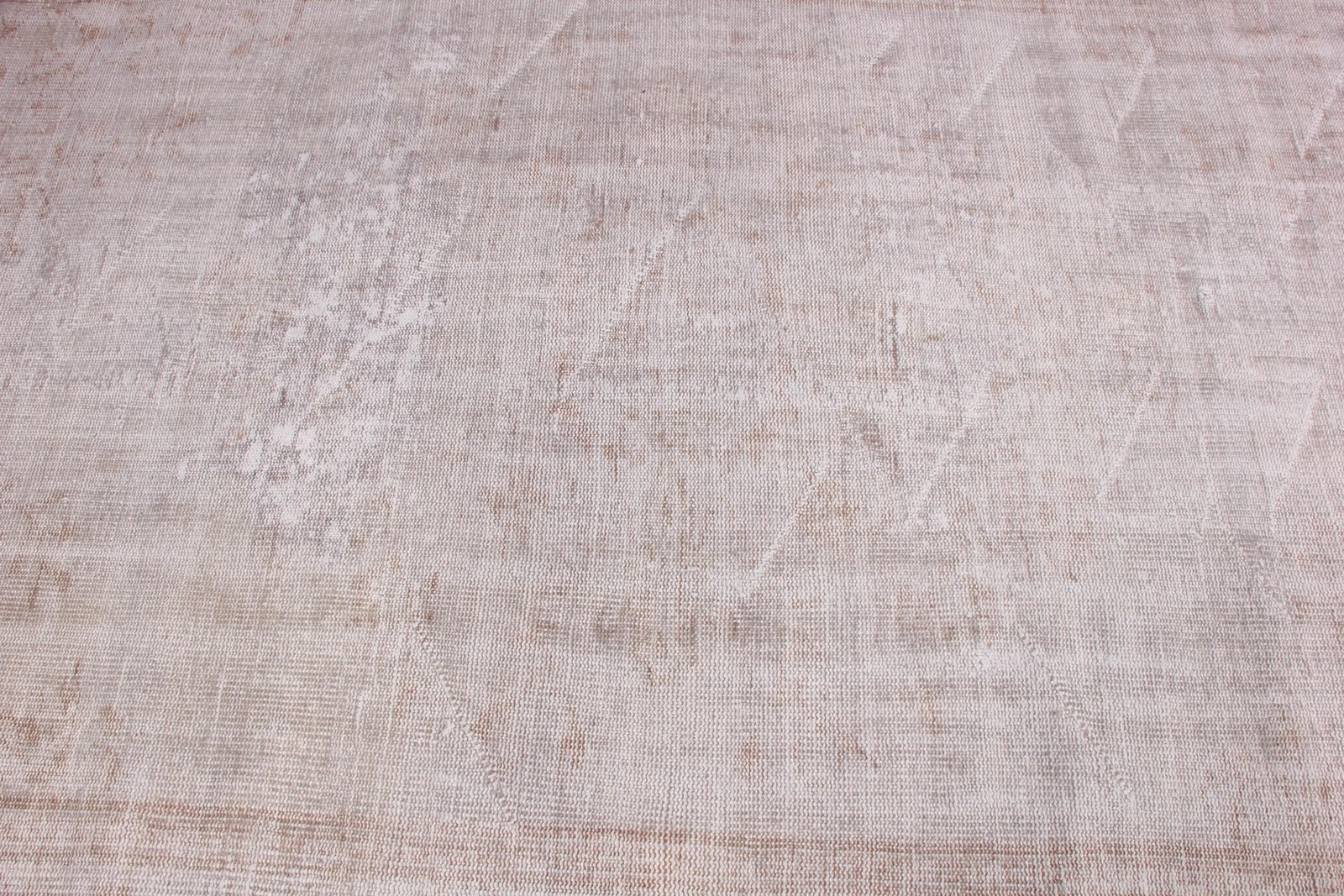 Vintage Large Rug 5,4×9,2 ft, Turkish Beige Check Wool Rug