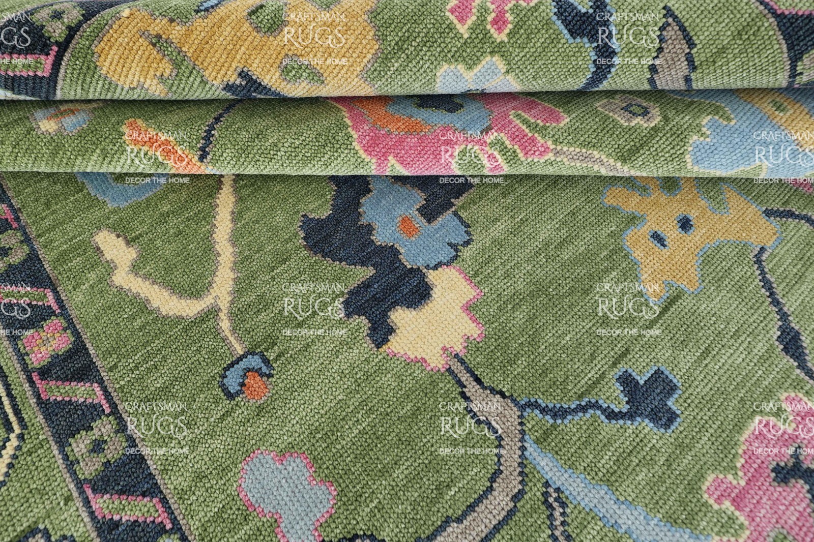 Green Oushak Hand Knotted 4×6, 5×8, 6×9, 8×10, 9×12, 10×14, 12×15 Wool Area Rug