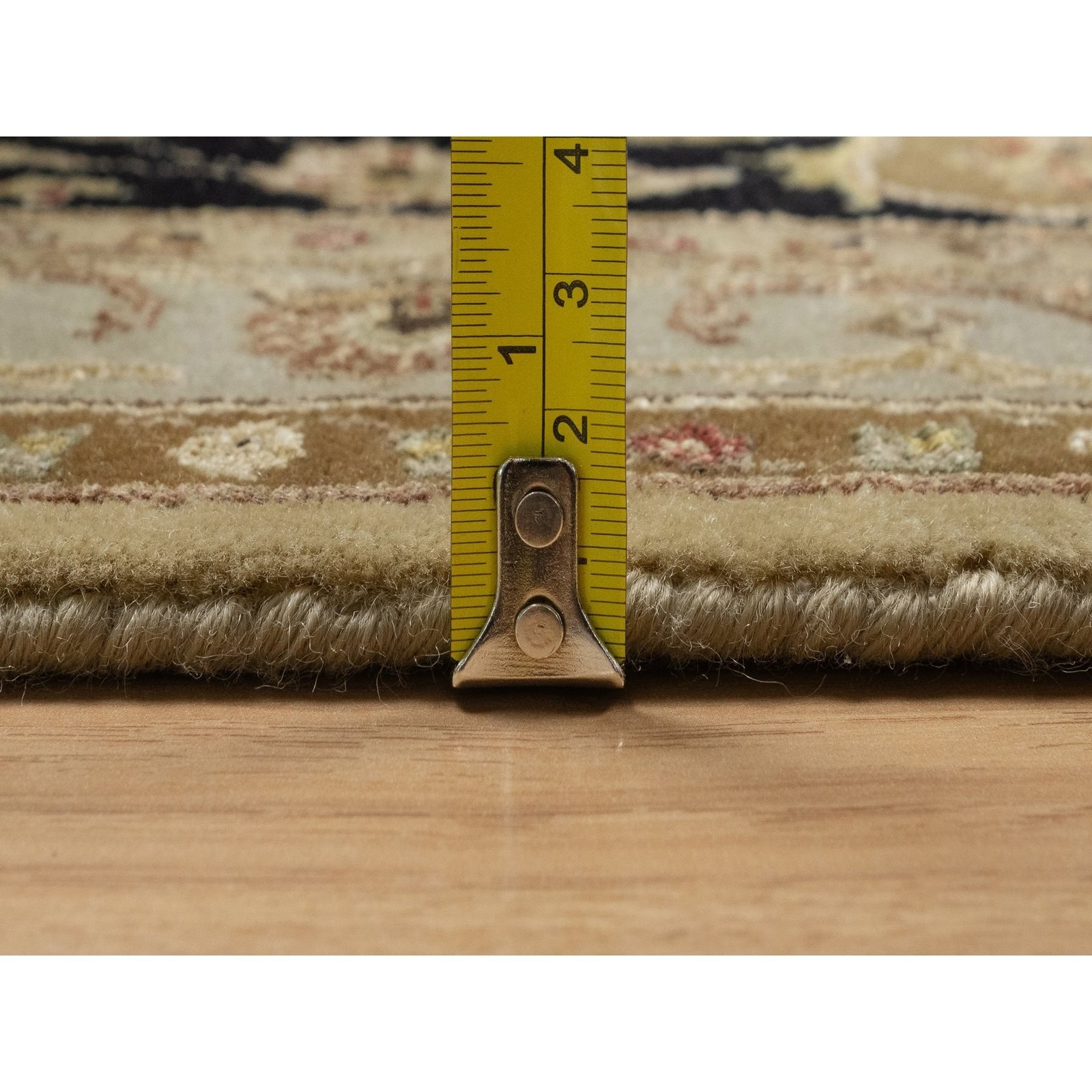 8′ x 10′ Brown Kishoon Design New Zealand Wool with Silk Hand Knotted Rug R91431