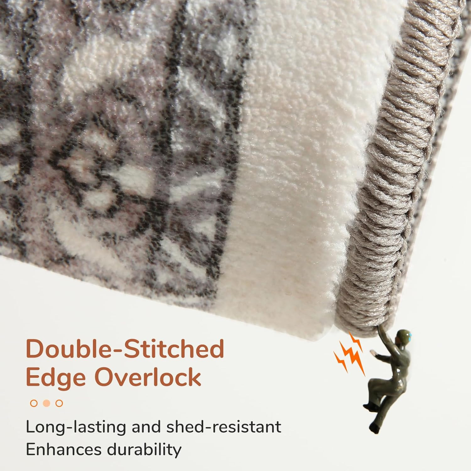 Soft Area Rugs 5X7, 5X7 Washable Rug with Non Slip Backing, 5 X 7 Faux Cashmere