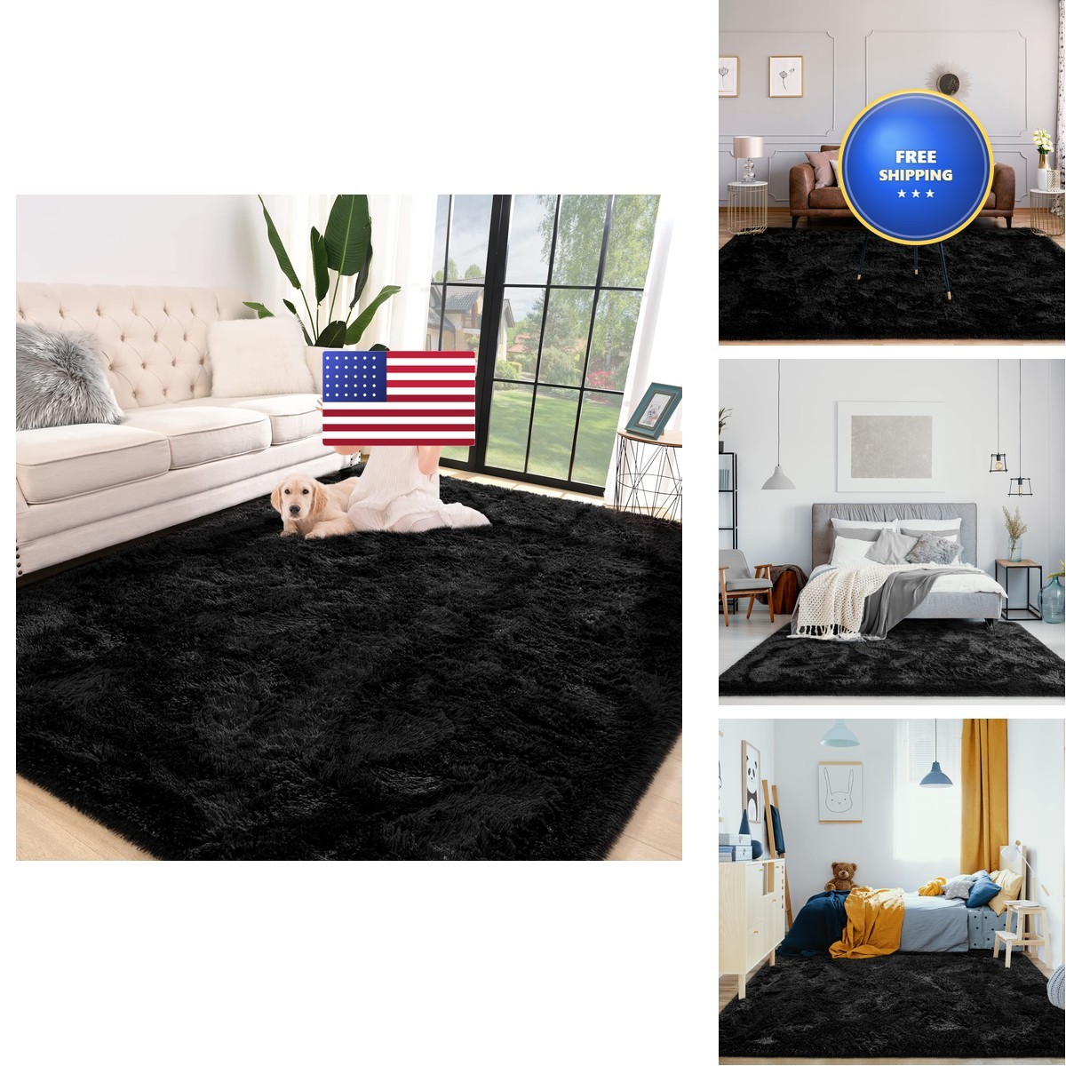 Jelymark Super Soft Shaggy Rug For Bedroom 8X10 Feet Fluffy Carpet For Living