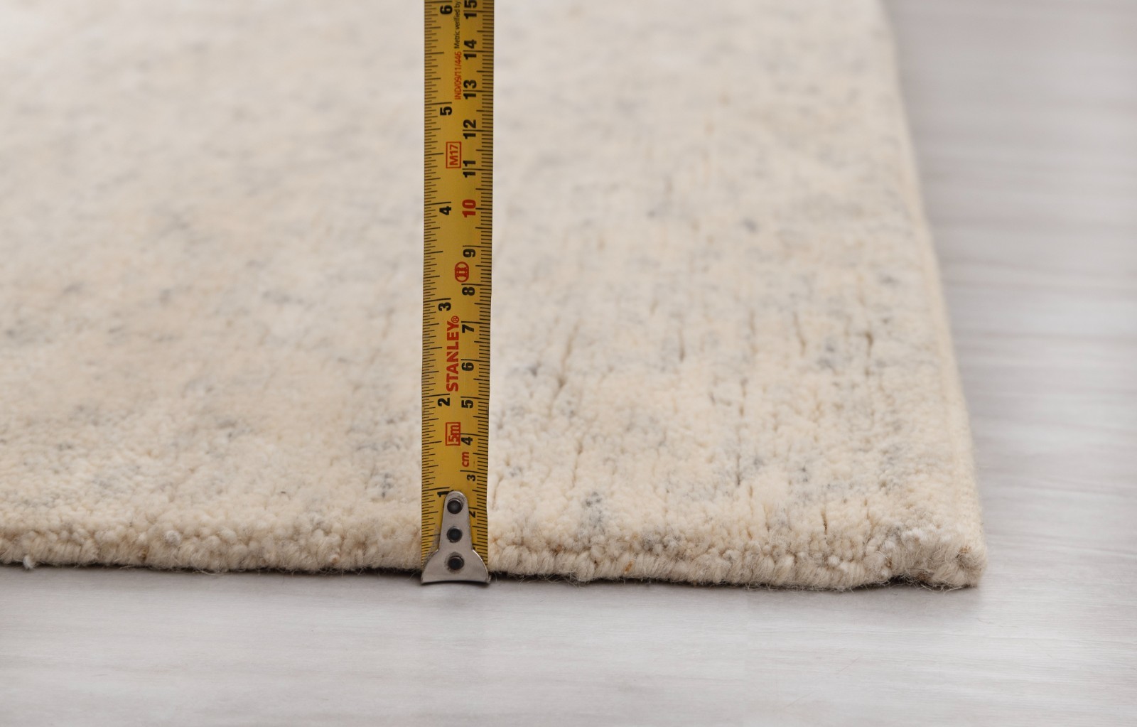 8×10 Ivory Cream Berber Shang Beniourain Pulse Wool and Viscose Hand Knotted Rug