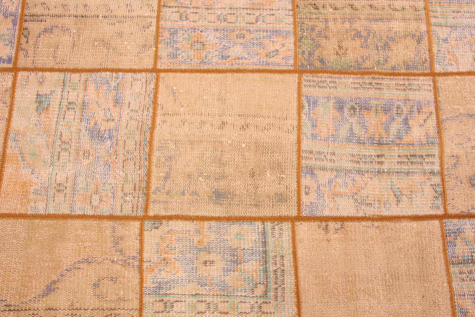 Vintage Rug, Round 5,4×5,4 ft Rug, Orange Plants & trees Rug