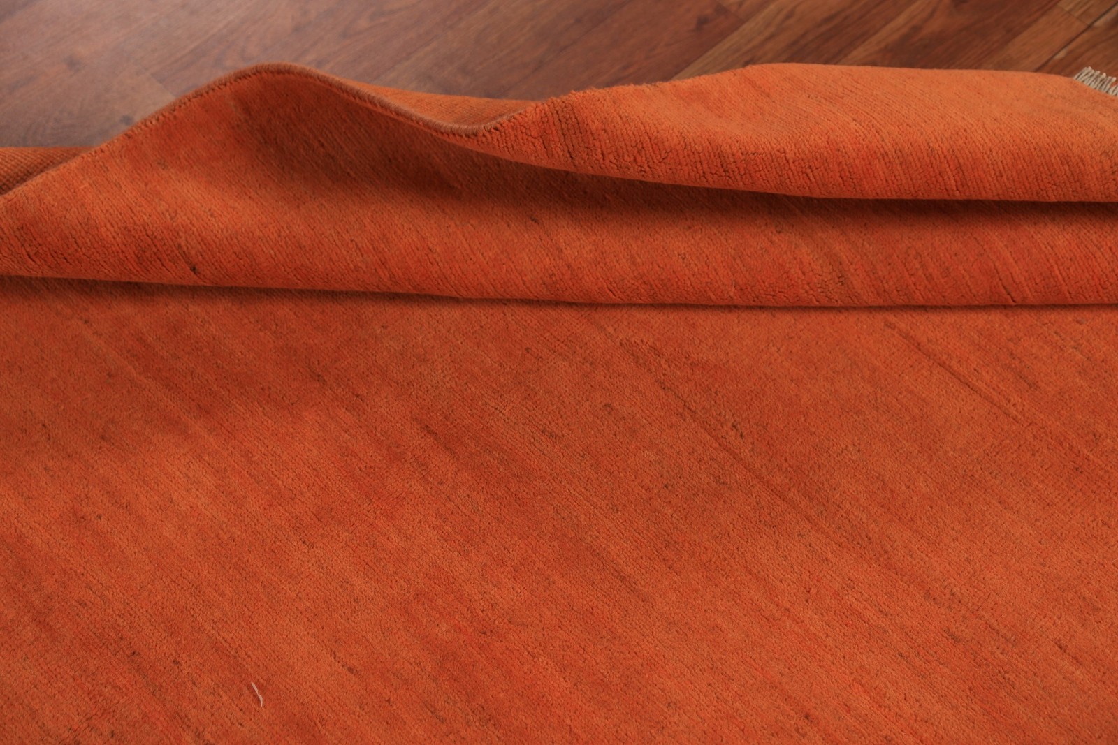 Orange Wool Handmade Modern Rug 4×6 Solid Contemporary Oriental Carpet