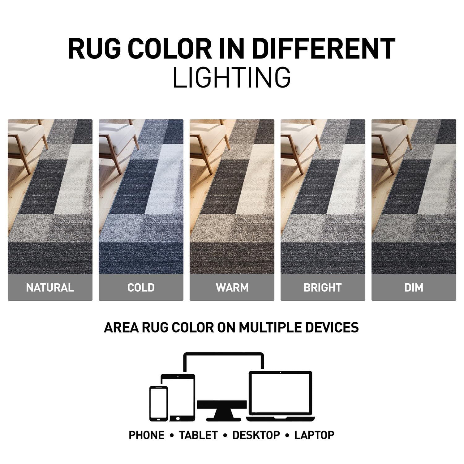 Modern Boxes Design Non Slip Anti Skid Area Rug Runner 2×7 ft 22×84 Inch Gray