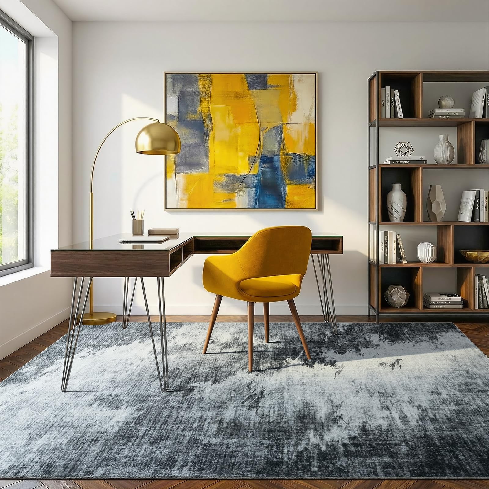Washable 8×10 Area Rugs for Living Room, Large Modern Abstract Soft Low Pile …