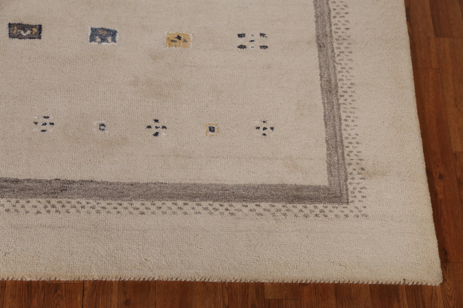 Luxurious Hand-tufted Rug Beige Modern Gabbeh Rug 5×8 ft