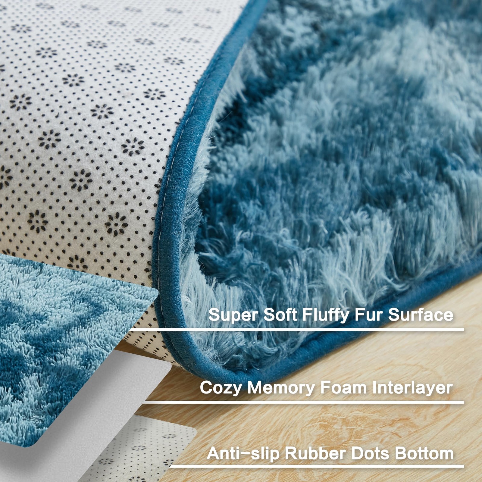 Andency 4×6 Fluffy Shaggy Area Rug for Living Room Bedroom, Soft Bedside Carpet