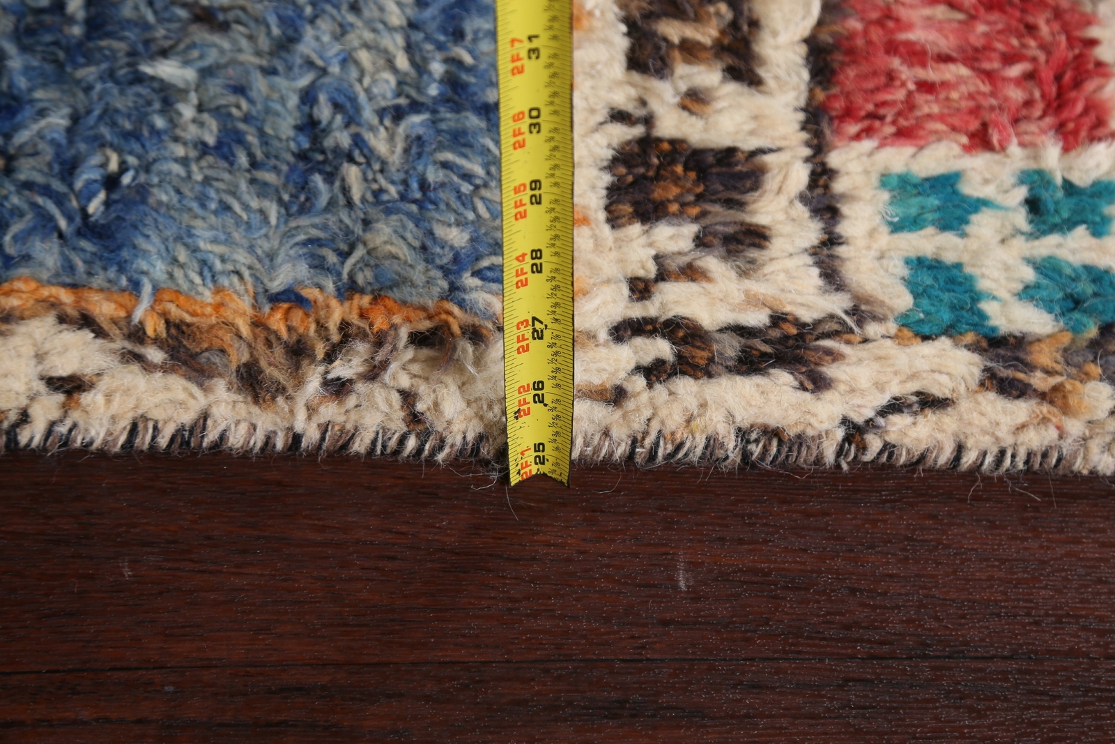 Geometric Moroccan Oriental Area Rug Hand-knotted Tribal Plush Wool Carpet 6×11
