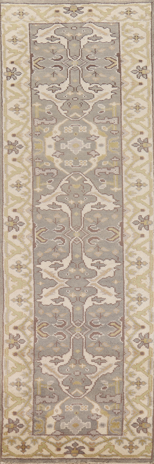 Luxurious Handcrafted Oushak Indian 10′ Runner Rug Thick Plush 3×10 ft.