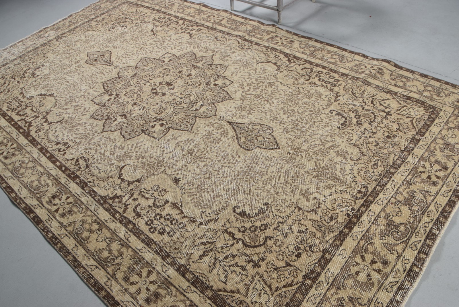 6,8×11 ft Vintage Rug, Rug Rug, Brown Ombré Rug Wool