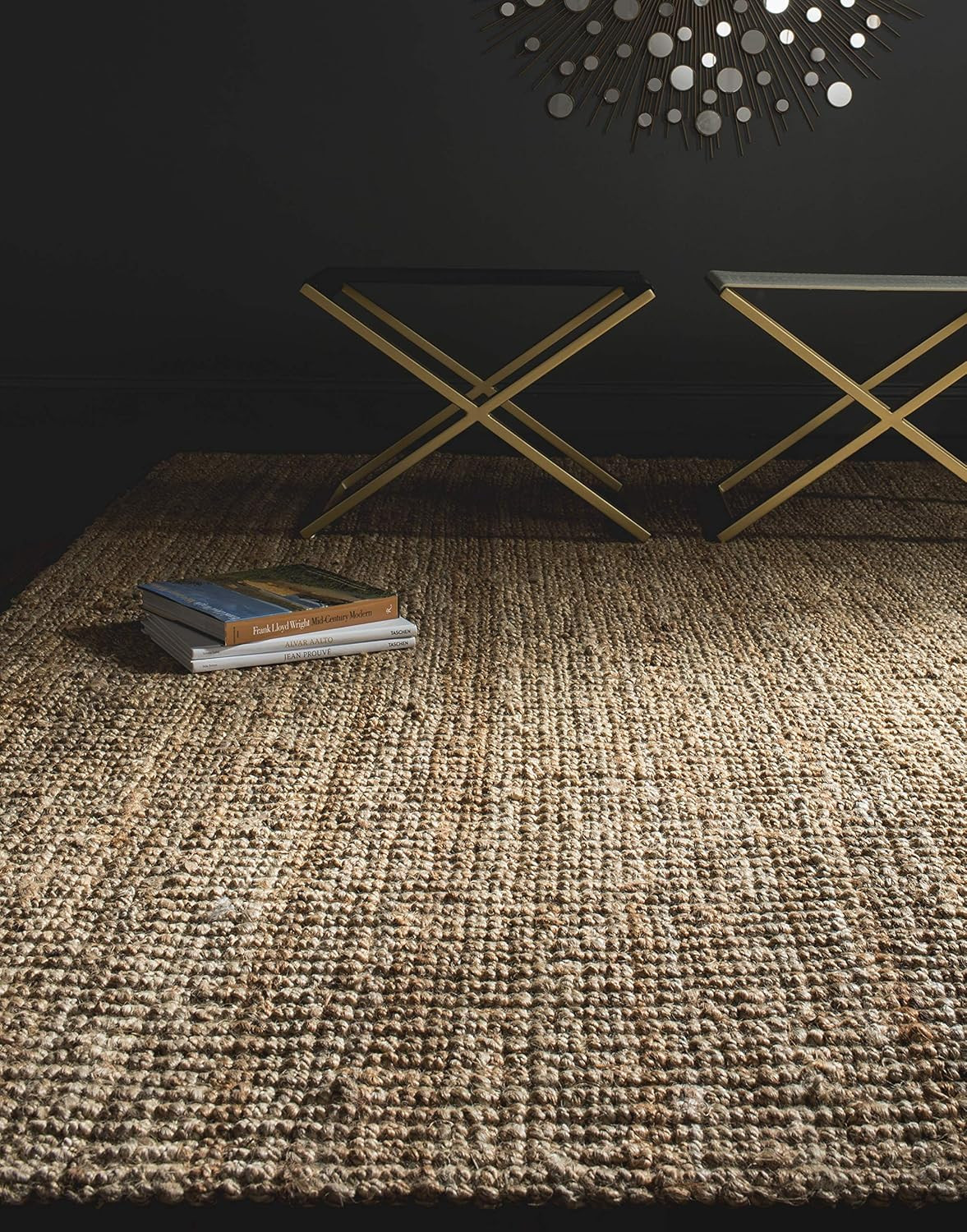 Area Rug 8X10 – Natural Fiber Collection – Large – Natural Brown, Handmade Jute,