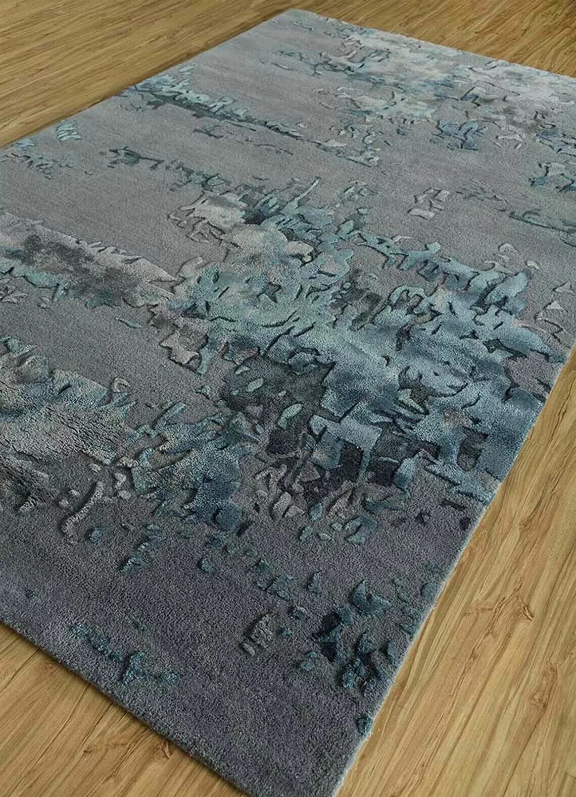 Rug Hand Tufted Wool & Viscose Multi Color Carpet Area Rug