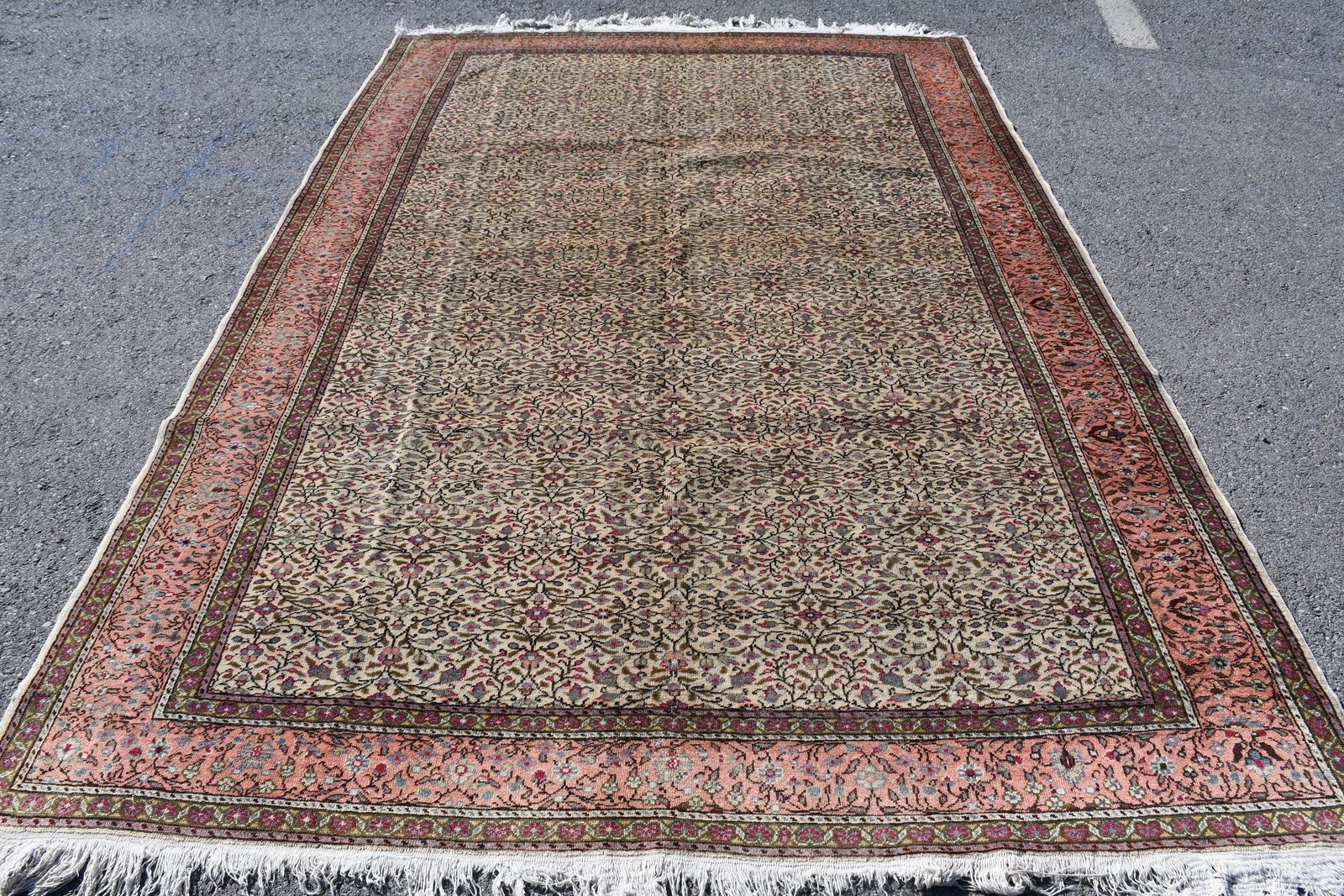 Vintage Turkish Rug 6,46×9,6 ft (197×293 cm), Pink Brown Handmade Rug