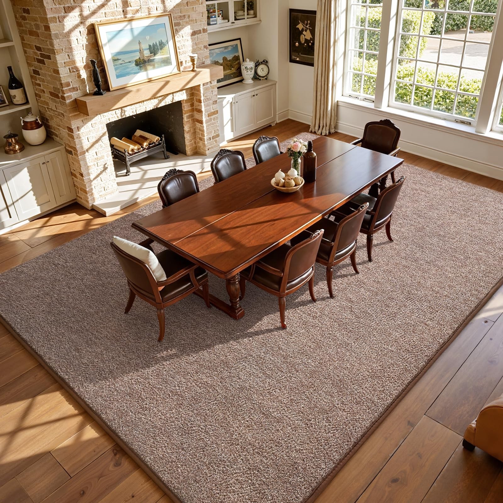 Keeko 5×8 Area Rugs for Living Room, Soft 5′ X 8′ (Rectangular), Brown-white