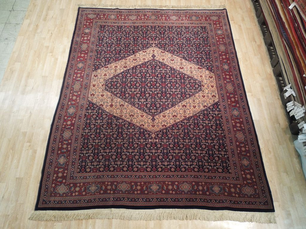 8×10′ High Quality Perrsian Sannadaj Bijaar Wool on Silk Rug #PIX-18649