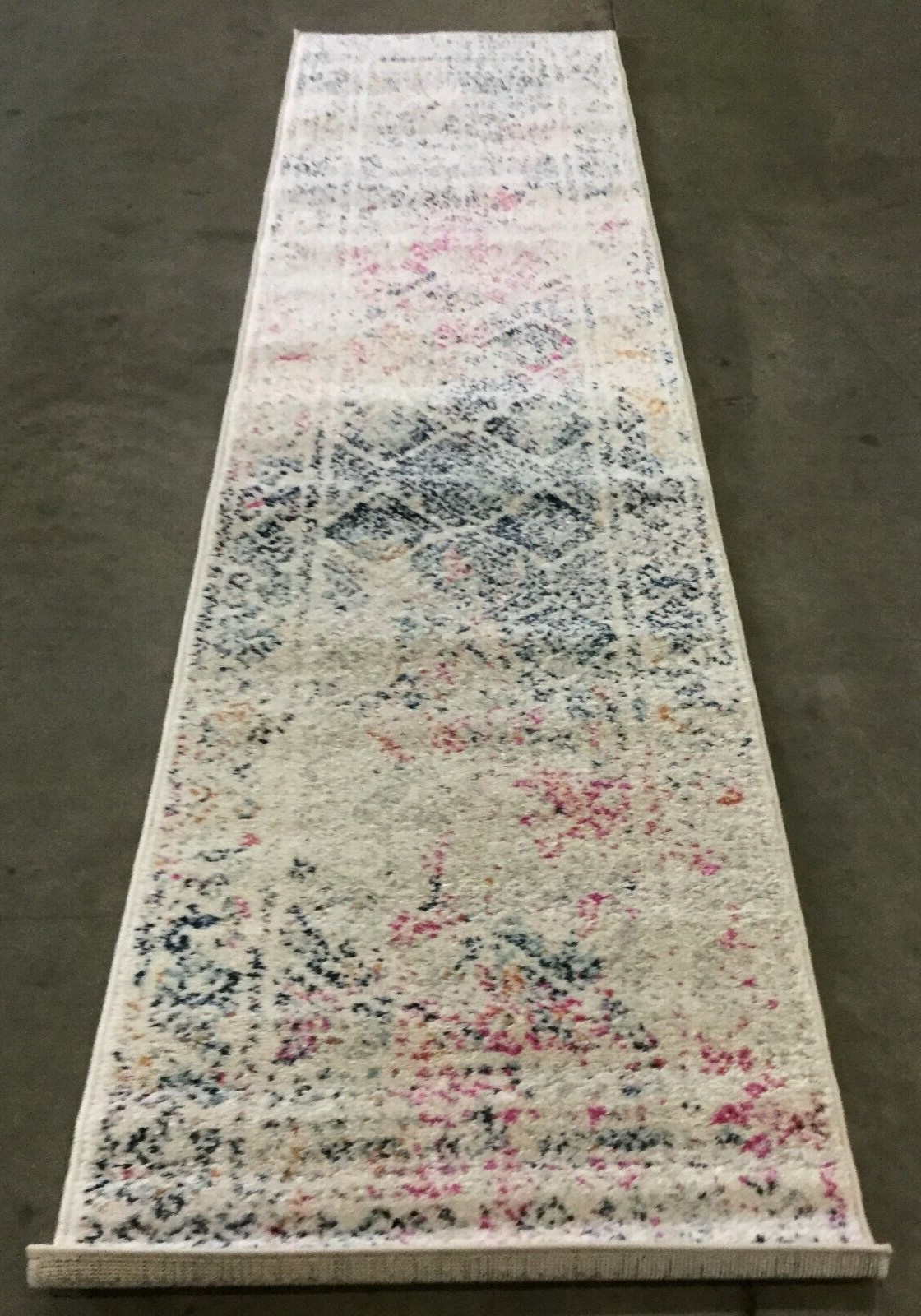 IVORY / DARK BLUE 2′ X 9′ Stained Rug, Reduce price 1172656532 TUL264D-29